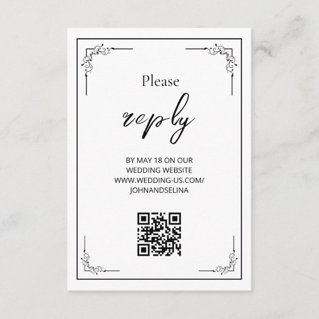 Elegant Minimalist Boho Modern QR Enclosure Card Tilläggskort (Framsida)