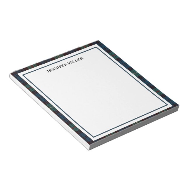 Elegant Minimalist Border Custom Notepad, Professi Anteckningsblock (Vinklad)