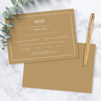 Elegant Minimalist Border Gold Wedding OSA Kort
