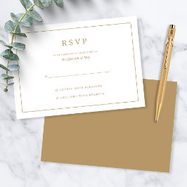 Elegant Minimalist Border Gold Wedding OSA Kort