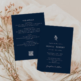 Elegant Minimalist Botanical All-In-One Wedding Inbjudningar