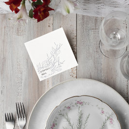 Elegant Minimalist Botanical Wedding Napkin Pappersservett