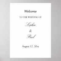 Elegant minimalist bröllaks välkomstaffisch
