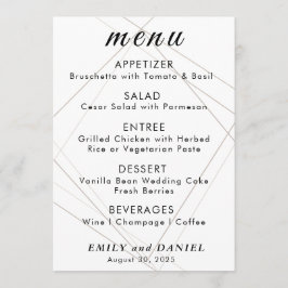 Elegant Minimalist Bröllop Menu Meny