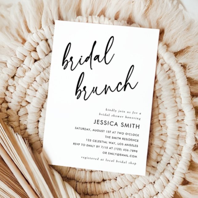 Elegant minimalist bröllopsbrunch inbjudningar (Skapare uppladdad)