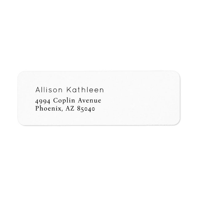 Elegant minimalist bröllopsdusch adressetikett returadress etikett (Framsidan)