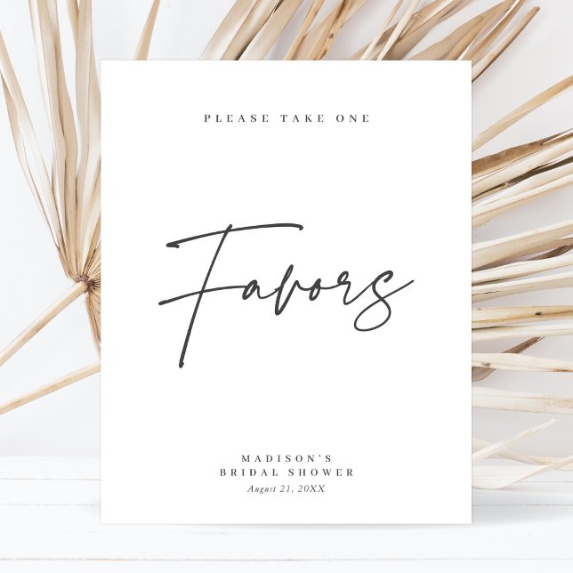 Elegant minimalist bröllopsfest-favor-skylt poster (Skapare uppladdad)