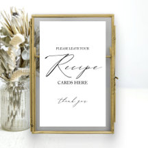 Elegant minimalist bröllopsfest receptkortsskylt