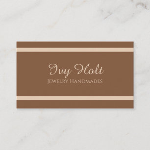 Elegant Minimalist Brown Beige Jewelry QR-kod Visitkort