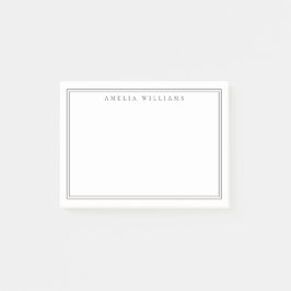 Elegant Minimalist Brown Two Border Post-it Block