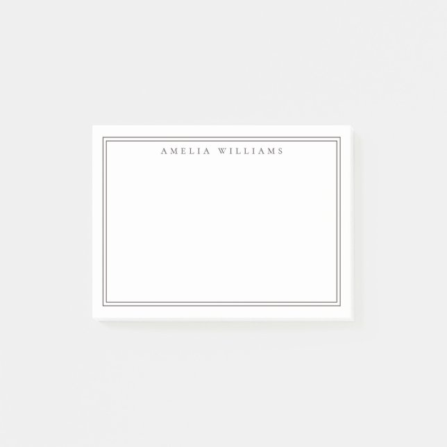 Elegant minimalist brun två ramar post-it block (Framsida)