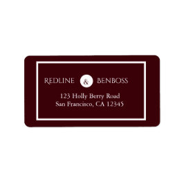 Elegant Minimalist Burgundy  Adressetikett