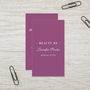 Elegant Minimalist Burgundy QR Code Beauty Salon Visitkort