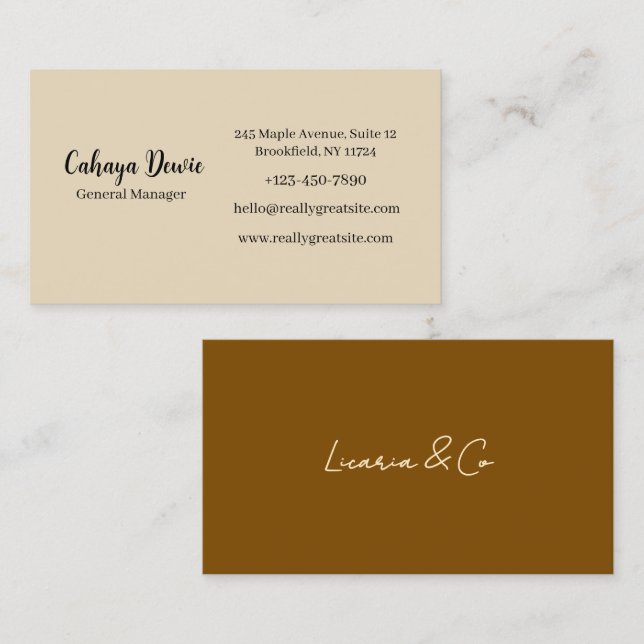 Elegant Minimalist Business Card Visitkort (Fram/baksida)