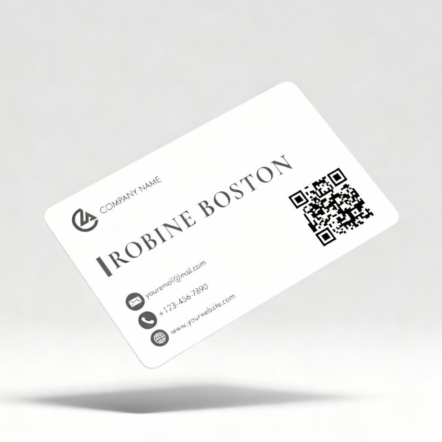 Elegant Minimalist Business Card with QR Code Visitkort (Skapare uppladdad)
