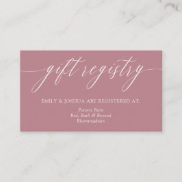 Elegant Minimalist Calligraphy Rosa Gift-register Tilläggskort