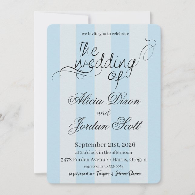 Elegant Minimalist Calligraphy Wedding Invitation Inbjudningar (Framsida)