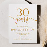 Elegant Minimalist Champagne 30th Birthday Party Inbjudningar<br><div class="desc">This is a Minimal Minimalist Champagne White 30th Birthday Party Invitation!</div>