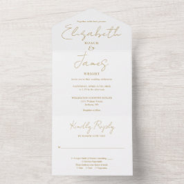 Elegant minimalist chic gyllene bröllopsskrift