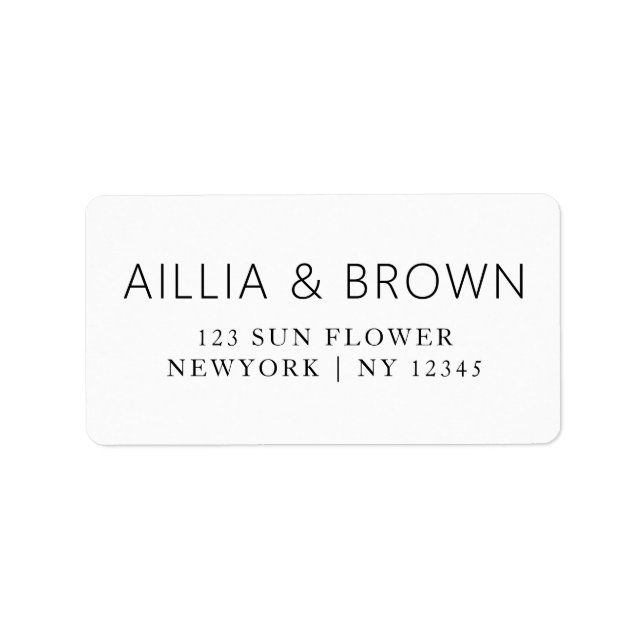 Elegant Minimalist Chic Wedding Address Adressetikett (Framsidan)