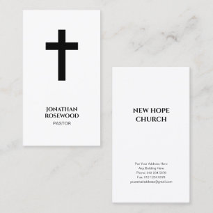 Elegant Minimalist Church Pastor & Mission Visitkort