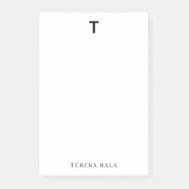 Elegant Minimalist Classic Monogram Design Post-it Block
