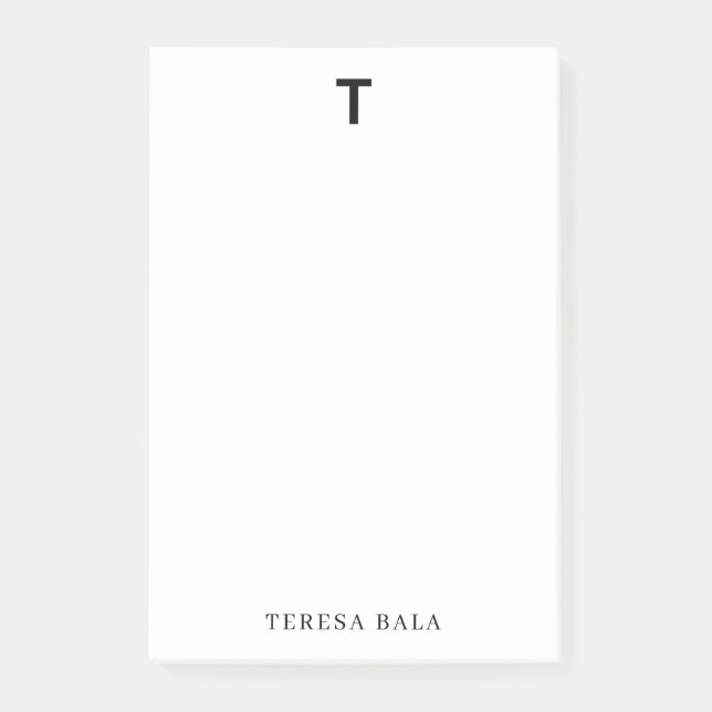 Elegant Minimalist Classic Monogram Design Post-it Block (Framsida)
