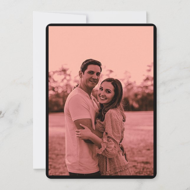 Elegant minimalist dammig rosa foto spara datum datumet (Framsida)