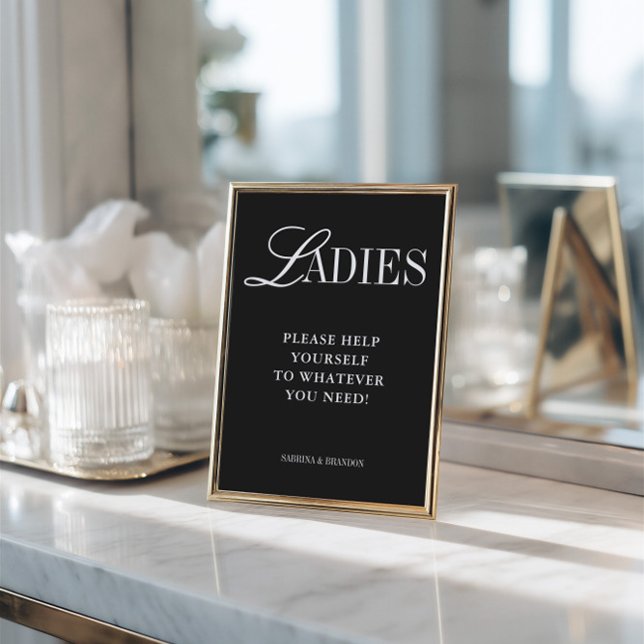 Elegant minimalist damtoalett korgskylt inbjudningar (Elegant Minimalist Ladies Bathroom Basket Sign)