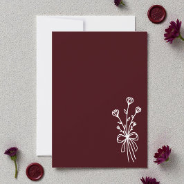 Elegant Minimalist Deep Burgundy Inbjudningar