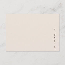 Elegant Minimalist Desert Sand Wedding Tilläggskort