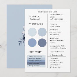 Elegant Minimalist Dusty Blue Bridesmaid Inbjudningar