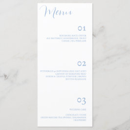 Elegant Minimalist Dusty Blue Bröllop Menu Meny