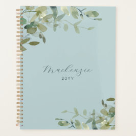Elegant Minimalist Dusty Blue Greenery