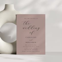 Elegant Minimalist Dusty Mauve Calligraphy Bröllop