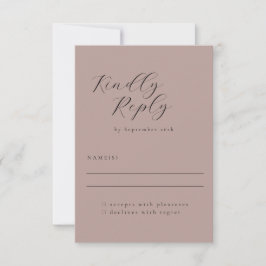 Elegant Minimalist Dusty Mauve Calligraphy Bröllop OSA Kort