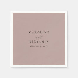 Elegant Minimalist Dusty Mauve Calligraphy Bröllop Pappersservett