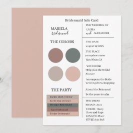 Elegant Minimalist Dusty Ro och Sage Bridesmaid Inbjudningar