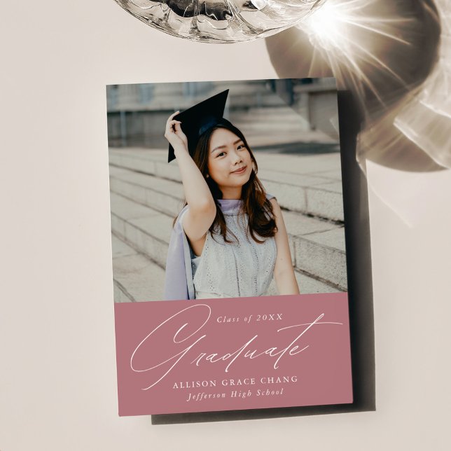 Elegant Minimalist Dusty Ro Photo Studenten Meddelande (Skapare uppladdad)