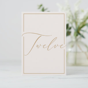 Elegant minimalist elfenbensvit kalligrafisk bordn tack kort