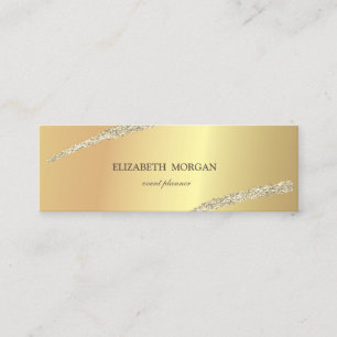 Elegant Minimalist, Enkel Guld Glitter Linje Mini Visitkort