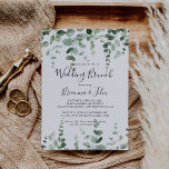 Elegant Minimalist Eucalyptus Bröllop Brunch Inbjudningar<br><div class="desc">Denna elegant minimalistiska inbjudan till bröllop brunch med eucalyptus är perfekt för en modern händelse. Konstruktionen har vattenfärgad handdragen elegant botaniskt eukalyptus grenar och löv.</div>