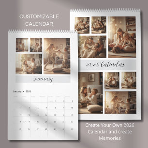 Elegant minimalist familjekalender 2026 kalender