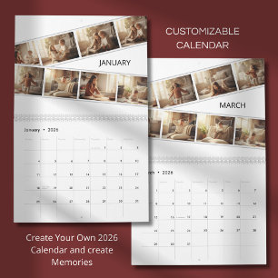 Elegant minimalist familjekalender 2026 kalender
