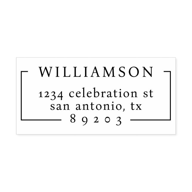 Elegant Minimalist Family Namn Returadress Stämpel (Tryck)