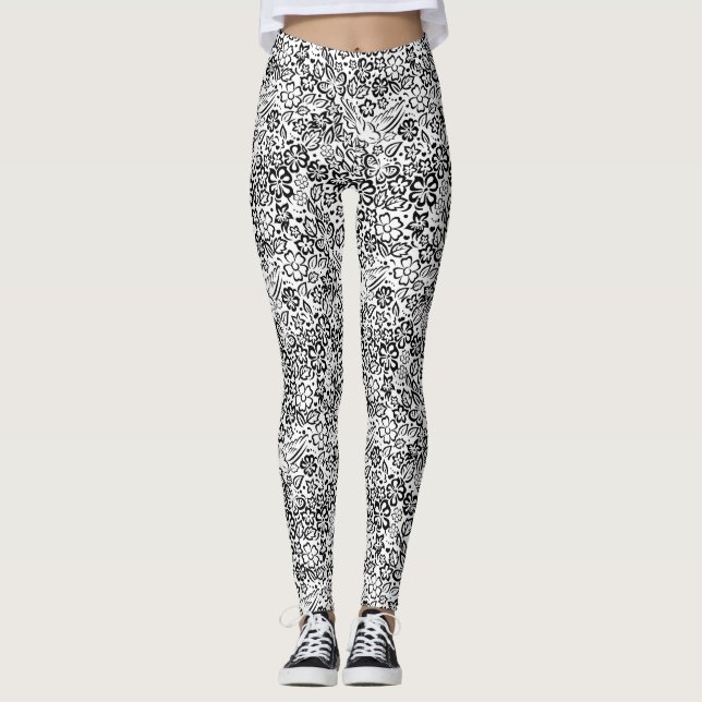 Elegant minimalist färgglad liv design leggings (Framsida)