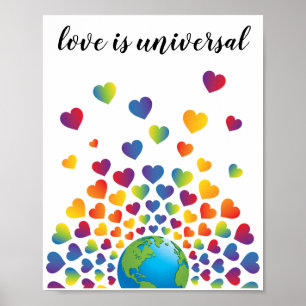Elegant minimalist färgglatt regnbåge hjärta desig poster