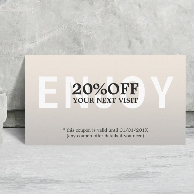 Elegant Minimalist Faux Silver Coupon Beauty Rabattkort (Skapare uppladdad)