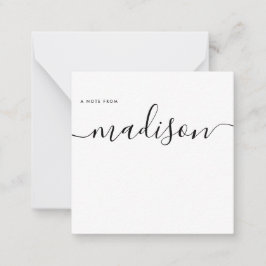 Elegant minimalist flickaktig monogramnamn kalligr anteckningskort