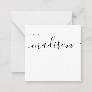 Elegant minimalist flickaktig monogramnamn kalligr anteckningskort